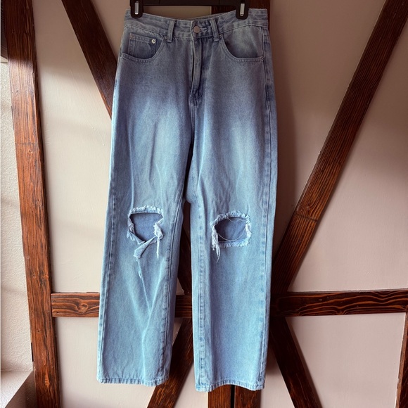 Denim - Classic Blue Distressed Women's Jeans